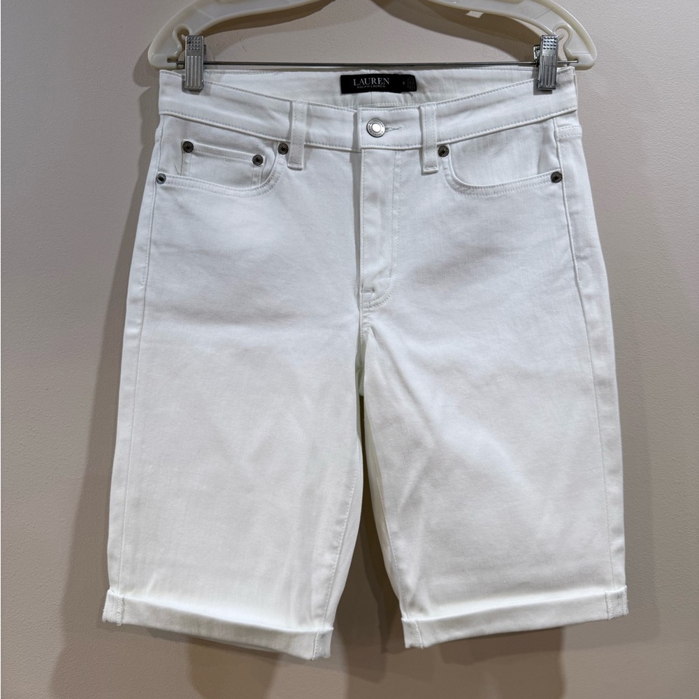🔥NWOT Ralph Lauren White Denim Bermuda Shorts Women’s Size 6🔥